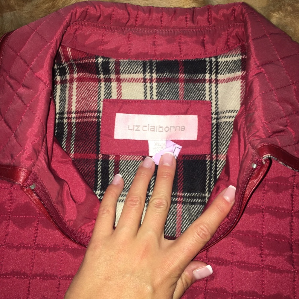 Liz Claiborne Red Quilted Jacket XL - Picture 2 of 7